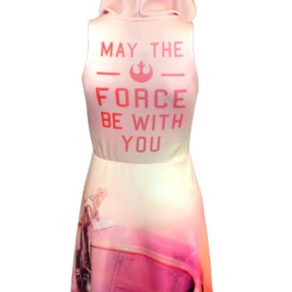 Star Wars Rebel Pink Sleeveless Hoodie Dress NWT - Picture 3 of 4